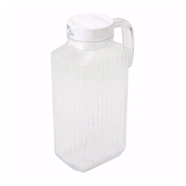 1.7L Glass Pitcher Jug with Lid Water Juice Drinks Serving Fridge Container Jug