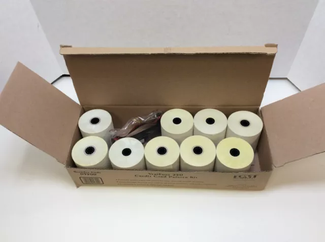 Verifone 250 Credit Card Printer Kit 9 Rolls & 1 Ribbon Free Shipping