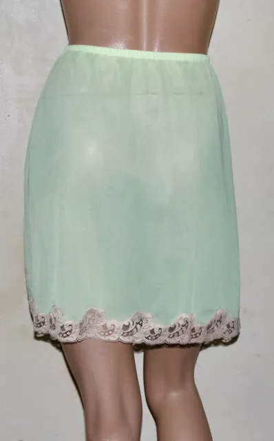 EMILIO PUCCI for Formfit Rogers lime sherbert lace skirt slip M