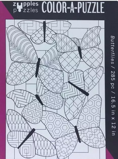 Butterfly Color-A-Puzzle,Teen/Adult Jigsaw Puzzle, Birthday Gift, Christmas Gift