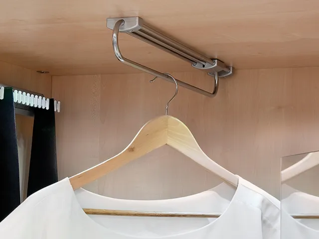 Pull Out Clothes Hanger Rail Wardrobe Organizer Rack 300, 350, 400, 450 mm Emuca