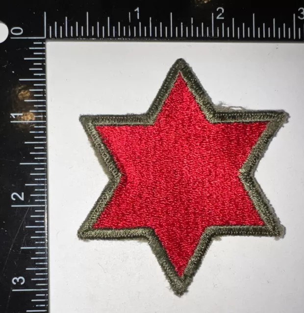 WWII US Army 6th Infantry Division WHITEBACK Patch