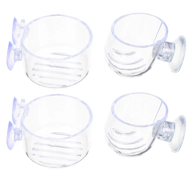 4Pcs Red Worm Feeding Cup Fish Tank Feeder Cup Pond Fish Feeders