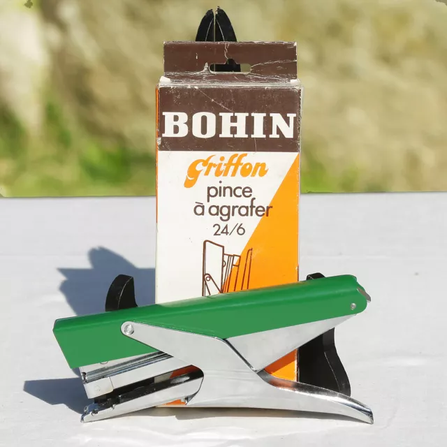 Pince à agrafer agrafeuse en boîte BOHIN Griffon 24/6 vintage