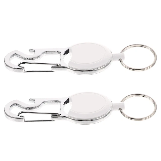 2PCS Praktische Karabinerschlüsselhalter Retractable Key Belt Reel Badge Halter