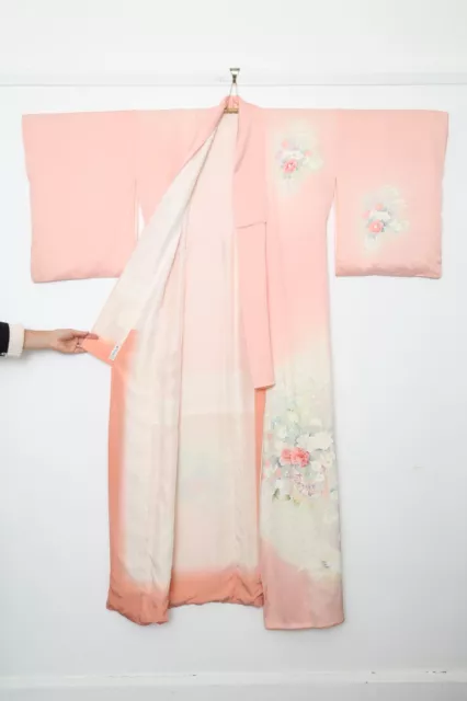 Traditional Japanese Kimono Silk Floral Houmongi