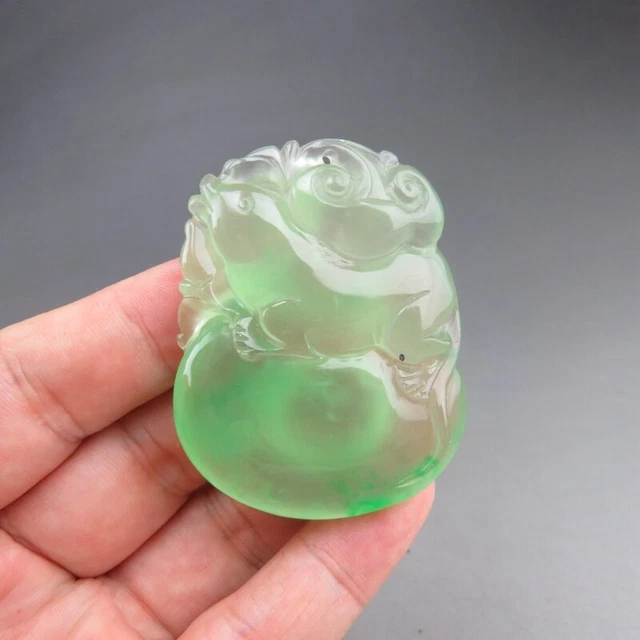 China, jade, manual sculpture, natural jadeite,jade,Mouse & Ruyi, pendant N626