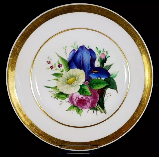 Porzellan Teller Blumen Schlesien um 1850 - 1880 AL418