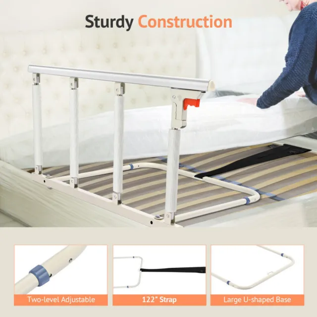 Bed Rails For Seniors Elderly Adults Medical Hospital Side Folding Safety Rail