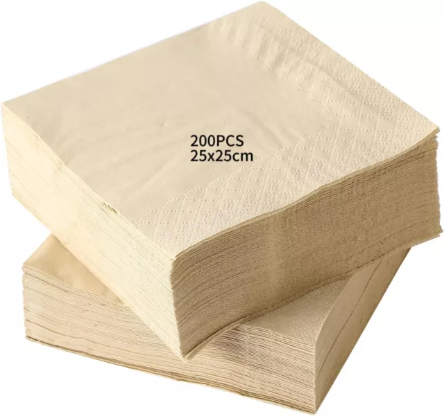 Bamboo Cocktail Napkins 200PCS 2-Ply Eco-friendly Disposable Party, Restaurant