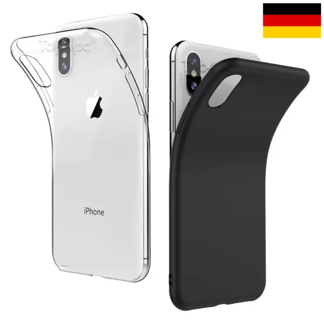 Für iPhone 7 8 XR XS SE Displayschutzglas TPU Slim Case Bumper Schutz Hülle