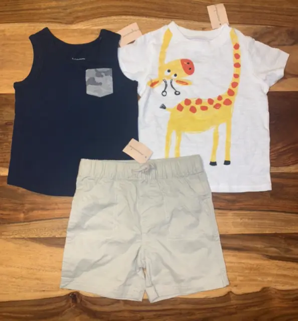 Baby Boys First Impressions Shirt Shorts Outfit 3 Pc Set Size 24 M