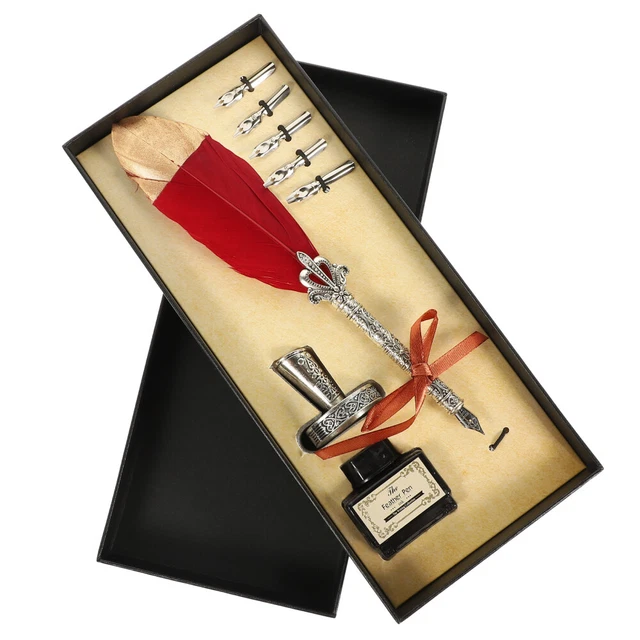 1 juego de plumas de pluma kit de tinta decorativo pluma caligrafía lápiz de inmersión