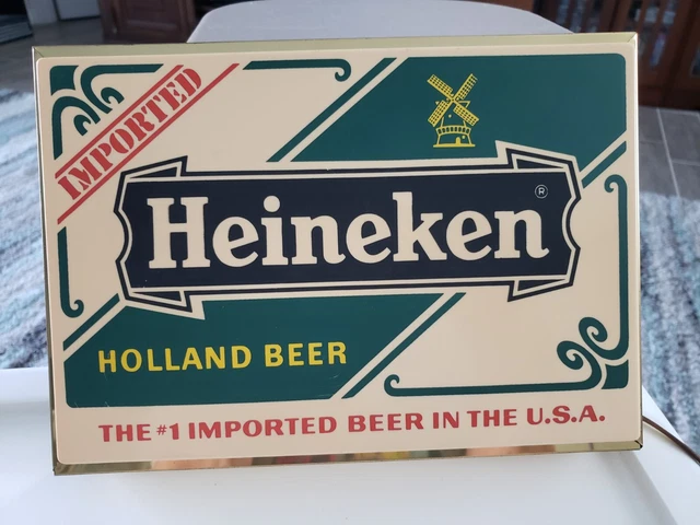 Vintage 1970’S Heineken Lighted Beer Sign Metal Frame Bar 11.5 X 8
