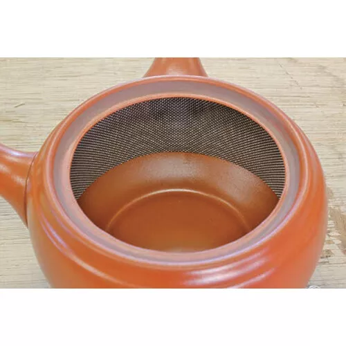 Tokoname Kyusu teapot - SHUNJYU - Plum - 420cc/ml - Obi ami steel net 2