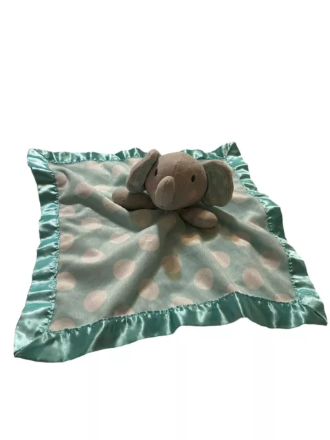 Circo Target Elephant Lovey Gray Teal Polka Dots Security Blanket Satin Trim 2