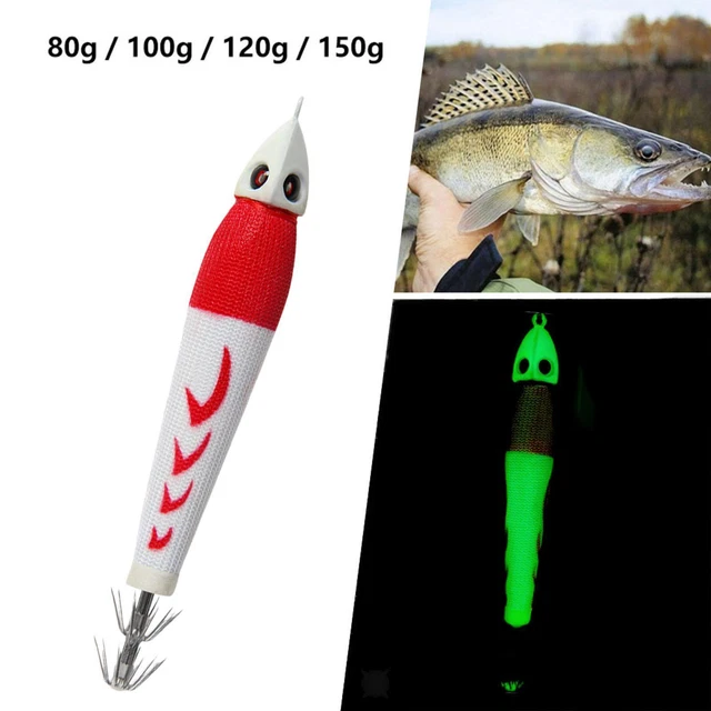 5 pièces 10g calmar gabarit crochets lumineux leurres de pêche bois