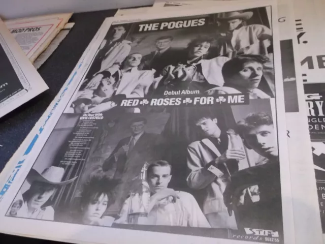 The Pogues Red Roses  Debut  Album Release/Collectors Item/Poster 1984 Framing