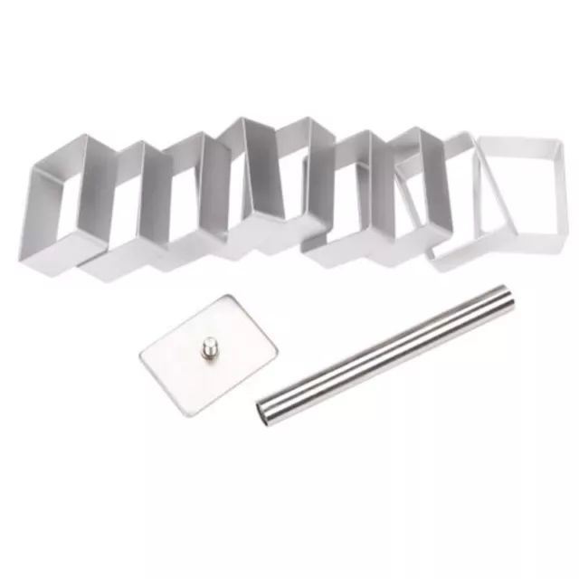 10pcs Stainless Steel Rectangle Mousse Cake Mold Cookie Cutter Baking Tools