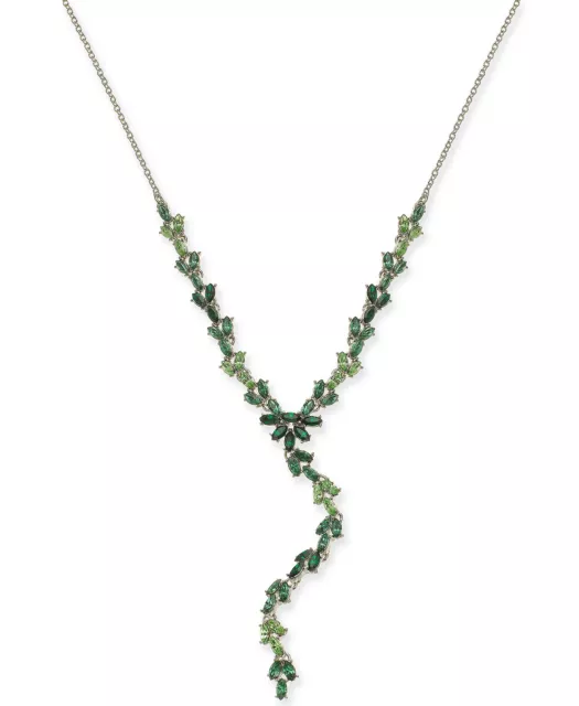 INC Silver-Tone Stone Lariat Necklace 18" + 3" extender Green NEW  39.50