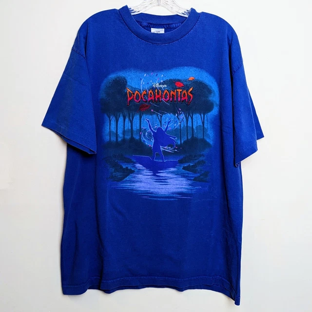 Vintage 90s Pocahontas The Disney Store Movie Promo Single Stitch T-Shirt XL