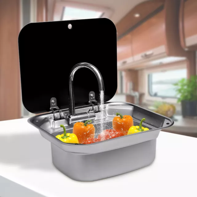Komplettes RV Handwaschbecken Küchenspüle Kit mit Deckel Abfluss Plug Caravan