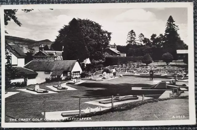 Strathpeffer North East Scotland  The crazy Golf course. Real Photo Postcard