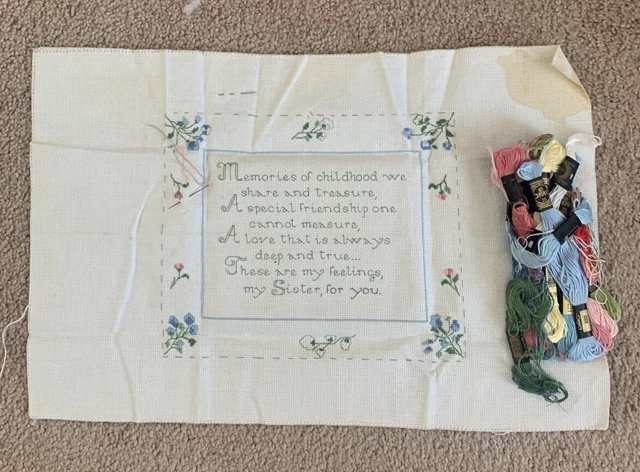 "Hilo de bordado 13 DMC + Memories of Sister Linen venta patrimonial 17 1/2 x 12"""