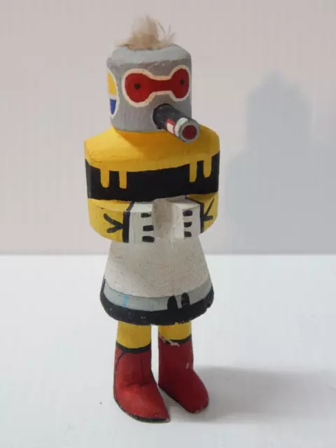 Antique Vintage Hopi Pueblo Indian Old Stiff Arm Kachina  - 4 1/8" Tall
