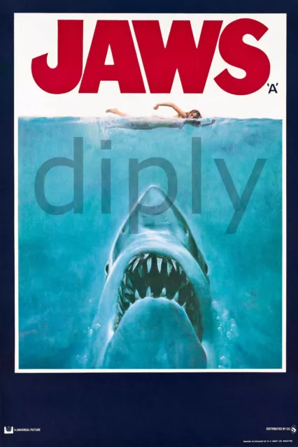 Repro Affiche Cine Jaws Les Dents De La Mer 1975 Sur Papier 310 Ou 190 Grs