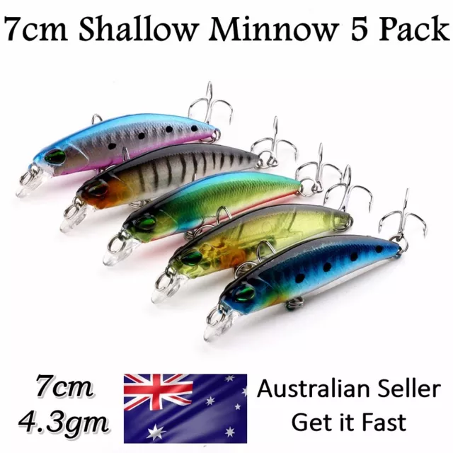 70mm Crank baits Fishing Lures Shallow Minnow Hardbody Crankbait Bream Bass Jerk