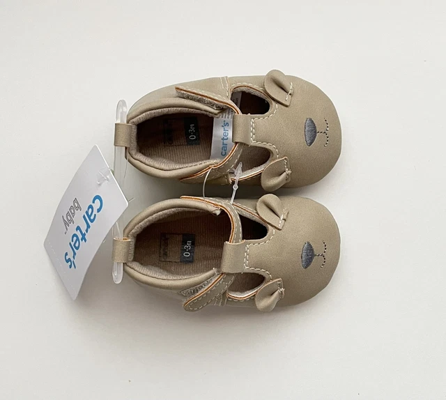 Newborn Infant Baby Girl Shoes Carters 0-3 Months Shoes Crib Shoes 2