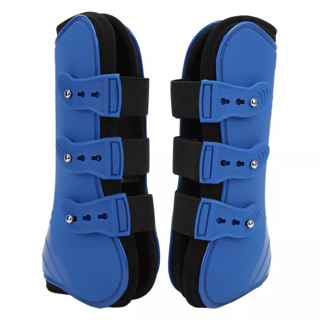 (Blue Front Legs M)Horse Front Leg Boots Adjustable Horse Support Boots Easy