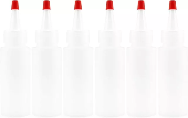 2oz HDPE Plastic Squeeze Bottles w/ Yorker Tips 6pk for Arts, Crafts & Kitchen