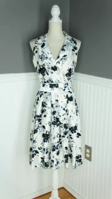 NWT Jessica Howard Collared Fit & Flare Belted Dress Size 10P Pleated Floral