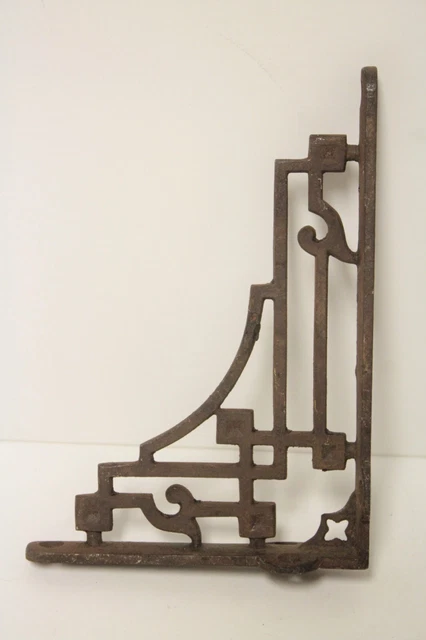 Antique Victorian Cast Iron Wall Shelf Bracket #4 3