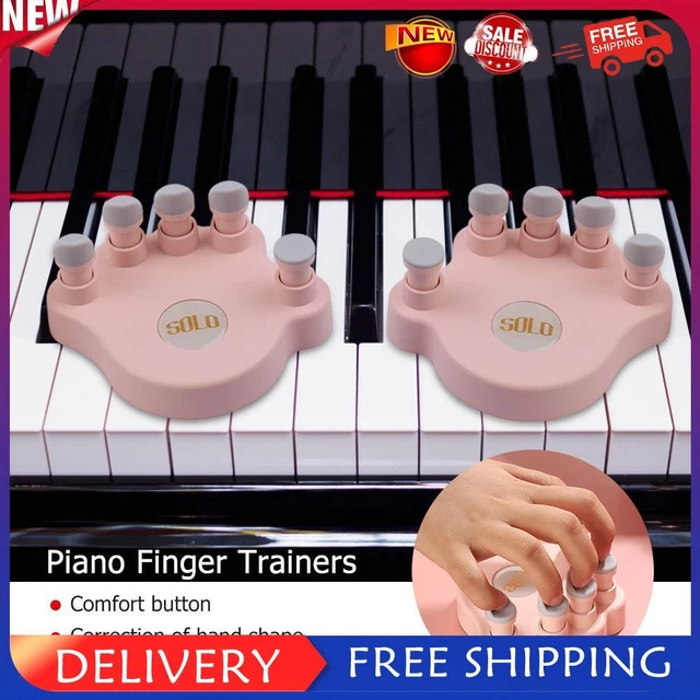 1 Pair Piano Finger Trainers Hand Strength Exerciser for Beginner (Pink)