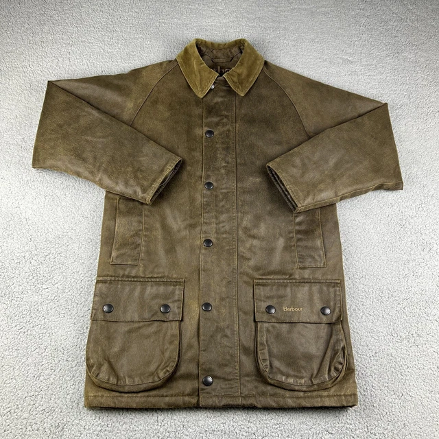 Barbour Jacket Mens Extra Small Weathered Utility Coat Brown Waterproof Adult Barbour Jacket Mens Extra Small Weathered Utility Coat Brown Waterproof Adult