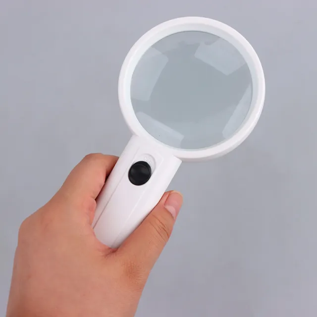 Large Magnifier 2.0X 6.0x Folding & Hand Held 2LED Light Lamp Jumbo 5.5 inch Lens - Best Hands Free Magnifying Glass for Reading and Jewelry Design