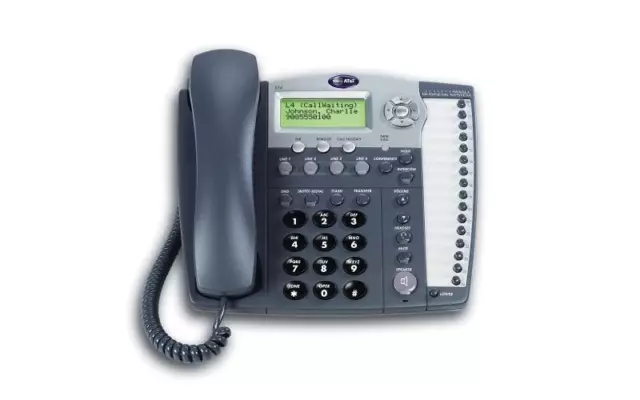 Fully Refurbished AT&T 974 4-Line Speakerphone Caller ID Phone (Titanium Blue)