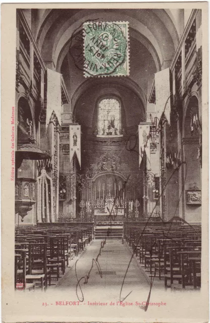 CPA -90-  BELFORT - Intérieur de l'Eglise St-Christophe.