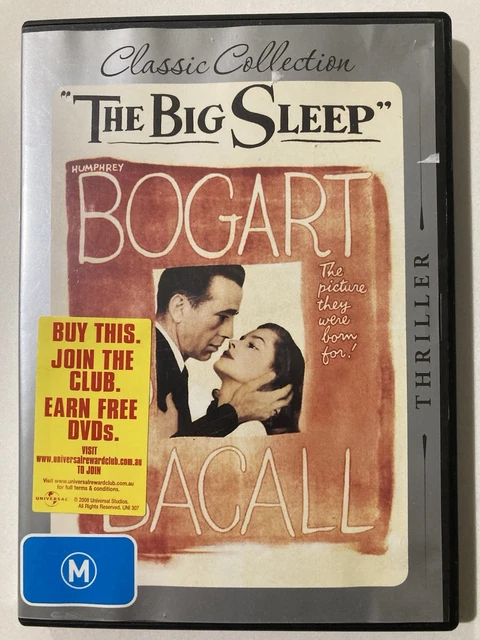 THE BIG SLEEP DVD Region Humphrey Bogart Lauren Bacall