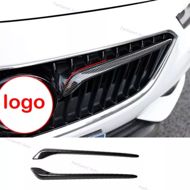 For Buick Regal Front Grille Grill Ring Cover Trim Carbon Fiber 2017-2020 2PCS