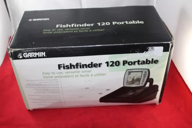 Garmin Fishfinder 120 With Transducer, Power cord,  Base and Box