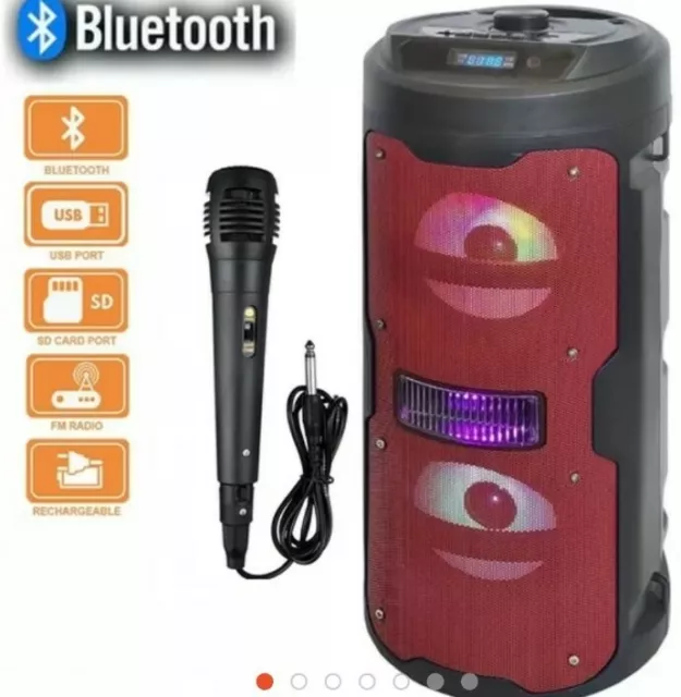 Cassa bluetooth portatile karaoke con Microfono Telecomando Usb da RMS