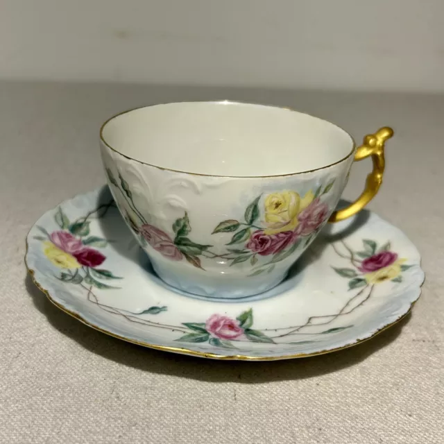 Vintage JPL Jean Pouyat Limoges France Porcelain Demitasse Tea Cup & Saucer