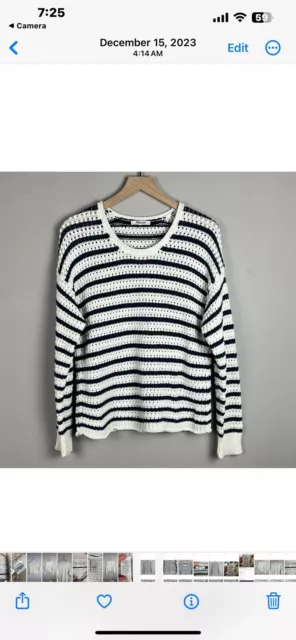 NWOT Madewell Stripe Pullover Sweater Sz Large Women