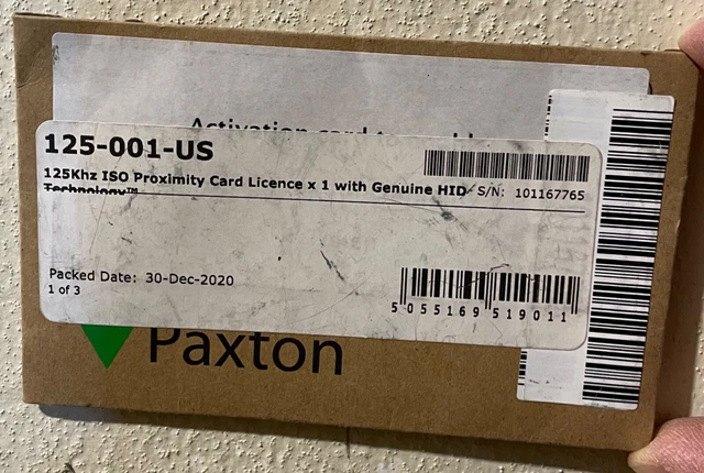 PAXTON ACCESS 125-001-US Proximity Card License, 1 License Activation, W/ HID
