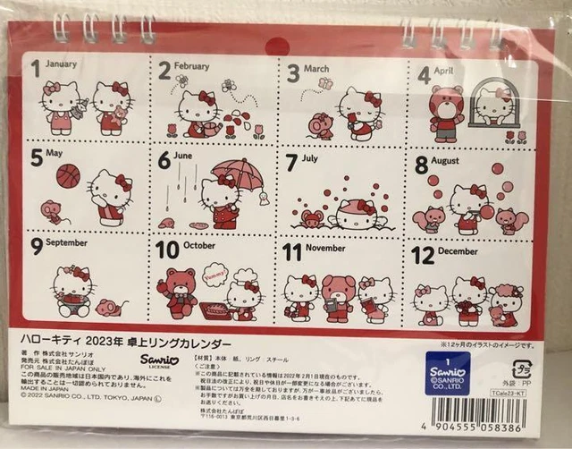 CALENDRIER DE BUREAU Hello Kitty 2023 calendrier Sanrio, neuf et