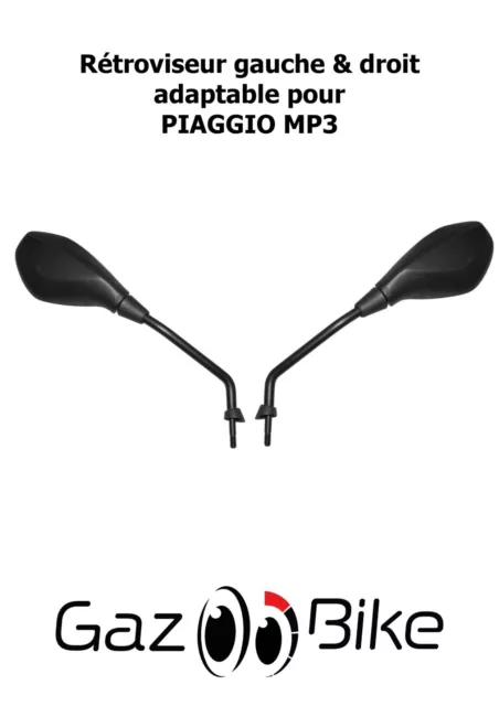 Paire Rétroviseur adaptable gauche & droit Piaggio MP3 500 LT SPORT de 2011-2018